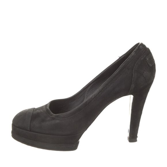 Chanel 2012 Quilted Pattern Pumps Black Heels sz 6.5 - Picture 1 of 16